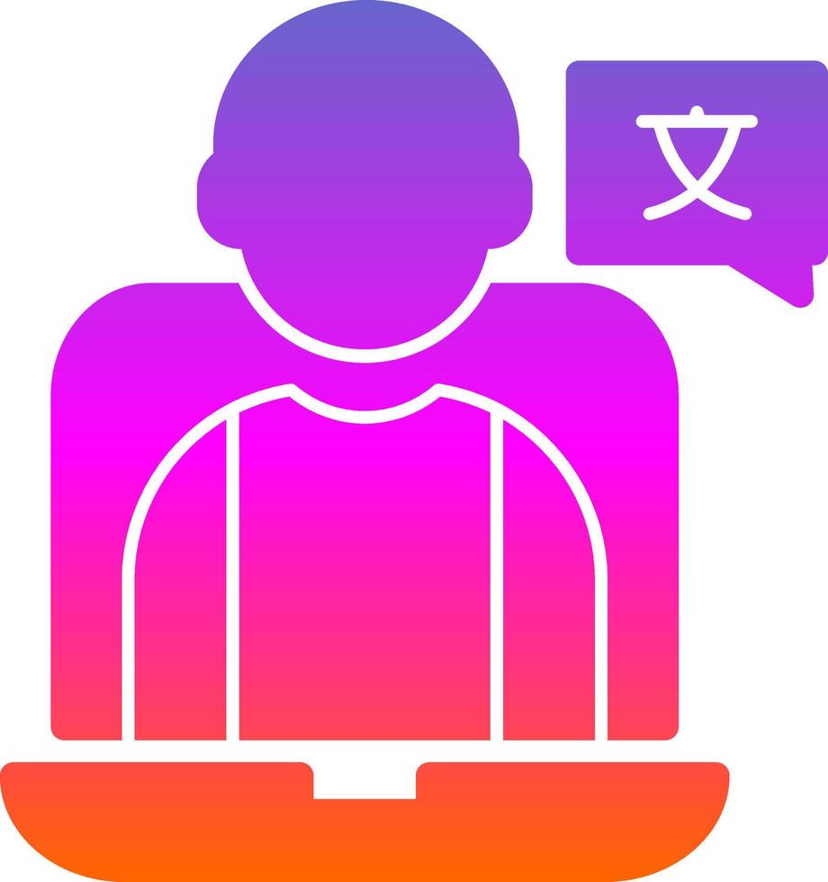 Online Language Teacher Vector Icon Design