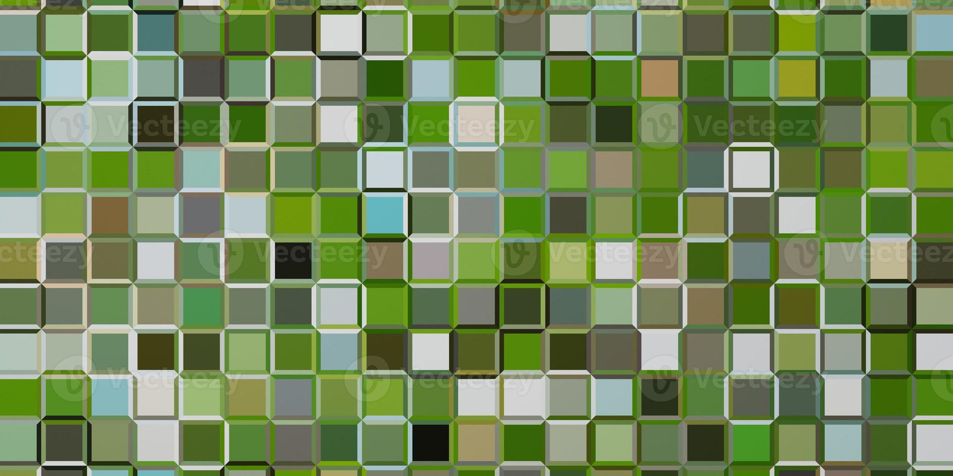 Colorful green abstract  rectangle shape, block pattern, mosaic. 3D Render illustration. photo
