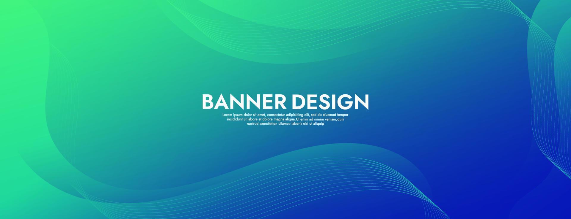 Abstract Green Fluid Wave Banner Template vector