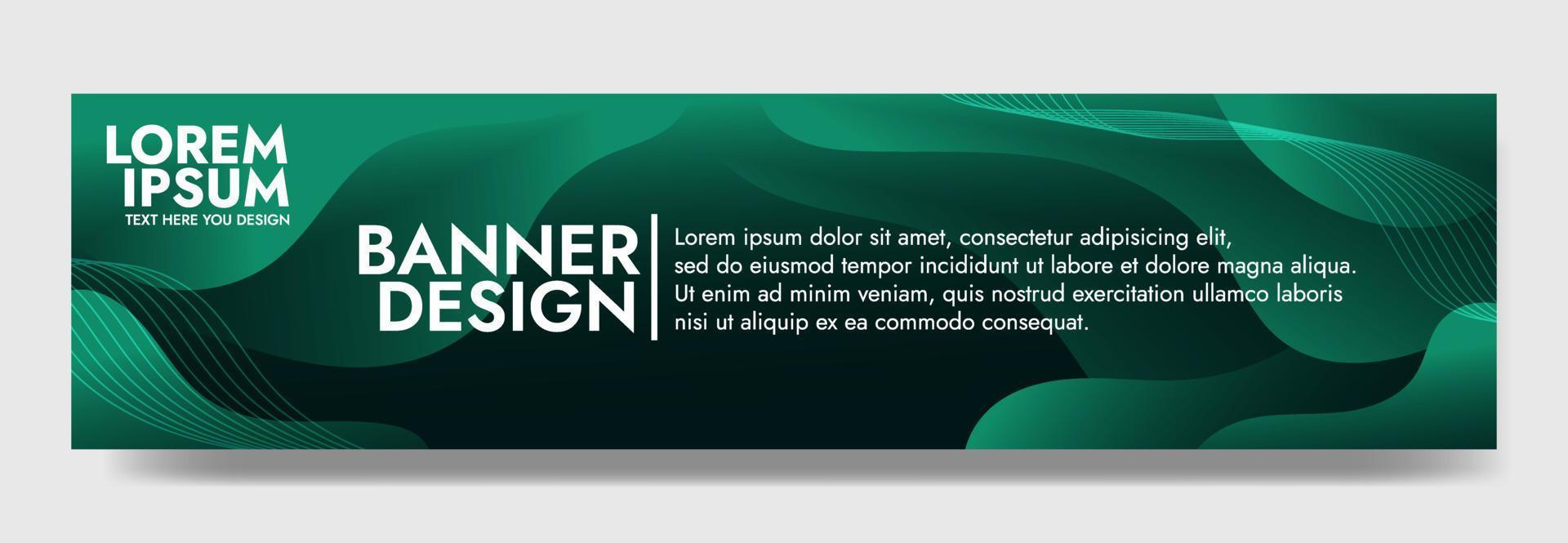 Abstract Green Fluid Wave Banner Template vector