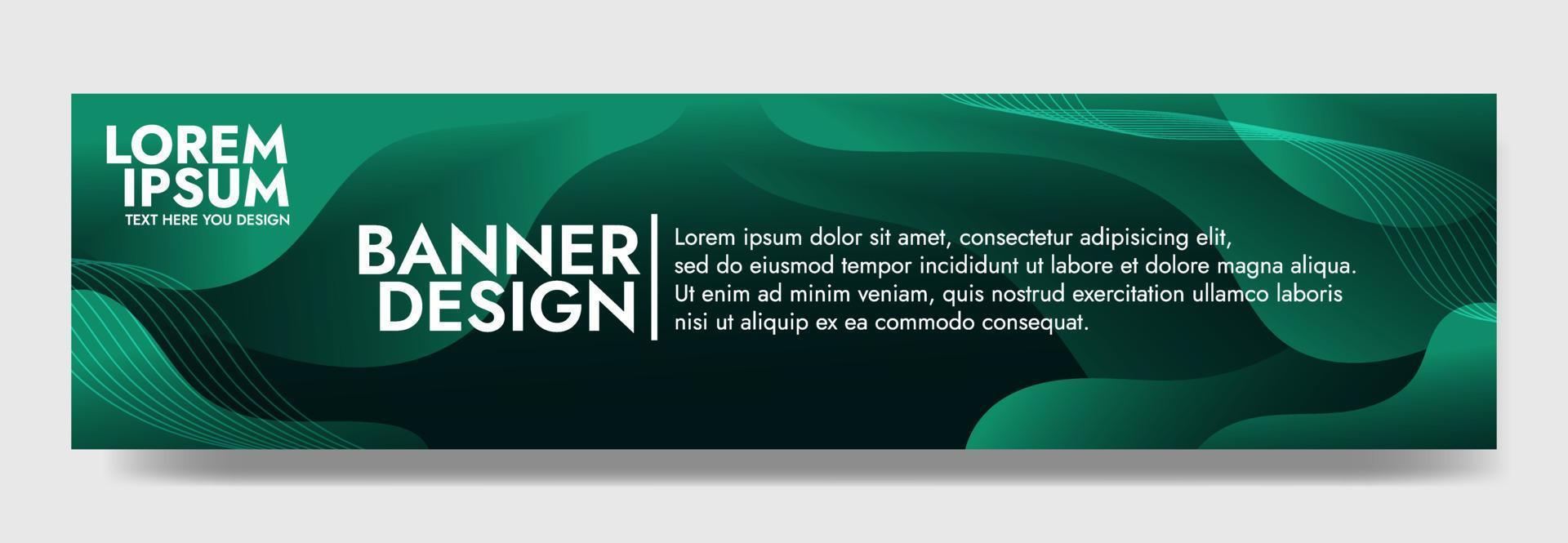 plantilla de banner de onda de fluido verde abstracto vector