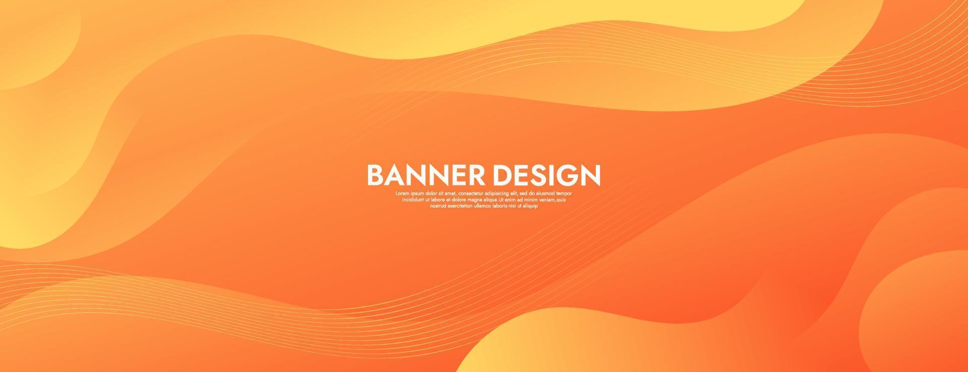 plantilla de banner de onda de fluido naranja abstracto vector