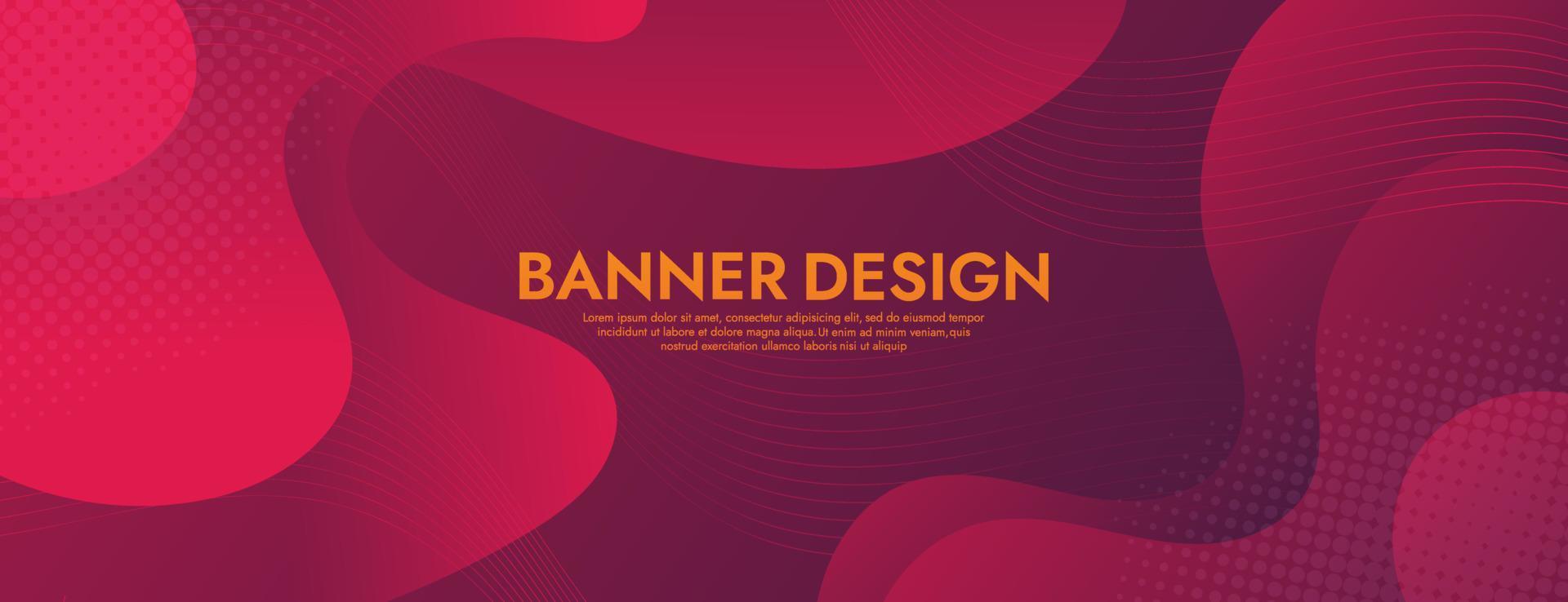 Abstract Red Fluid Wave Banner Template vector