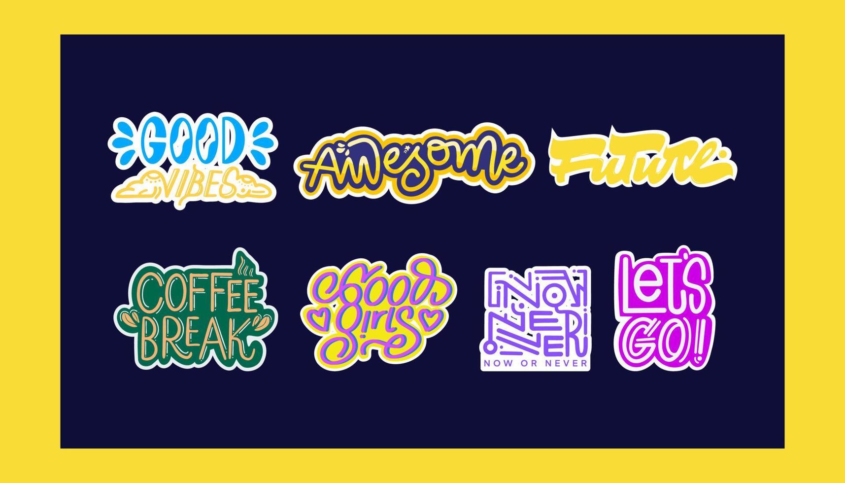 Word Stickers Patch vector
