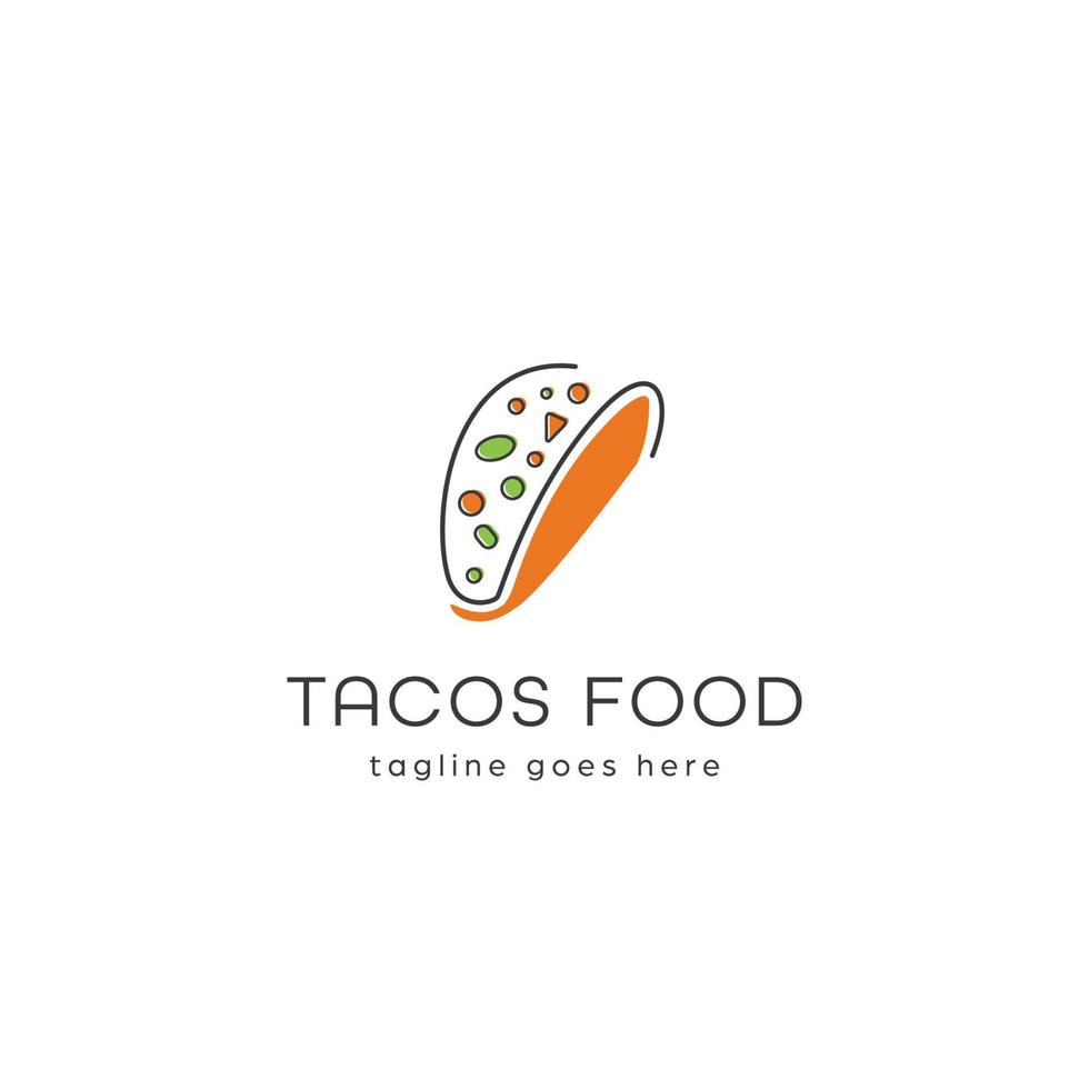 minimalist simple mexican tacos logo icon vector