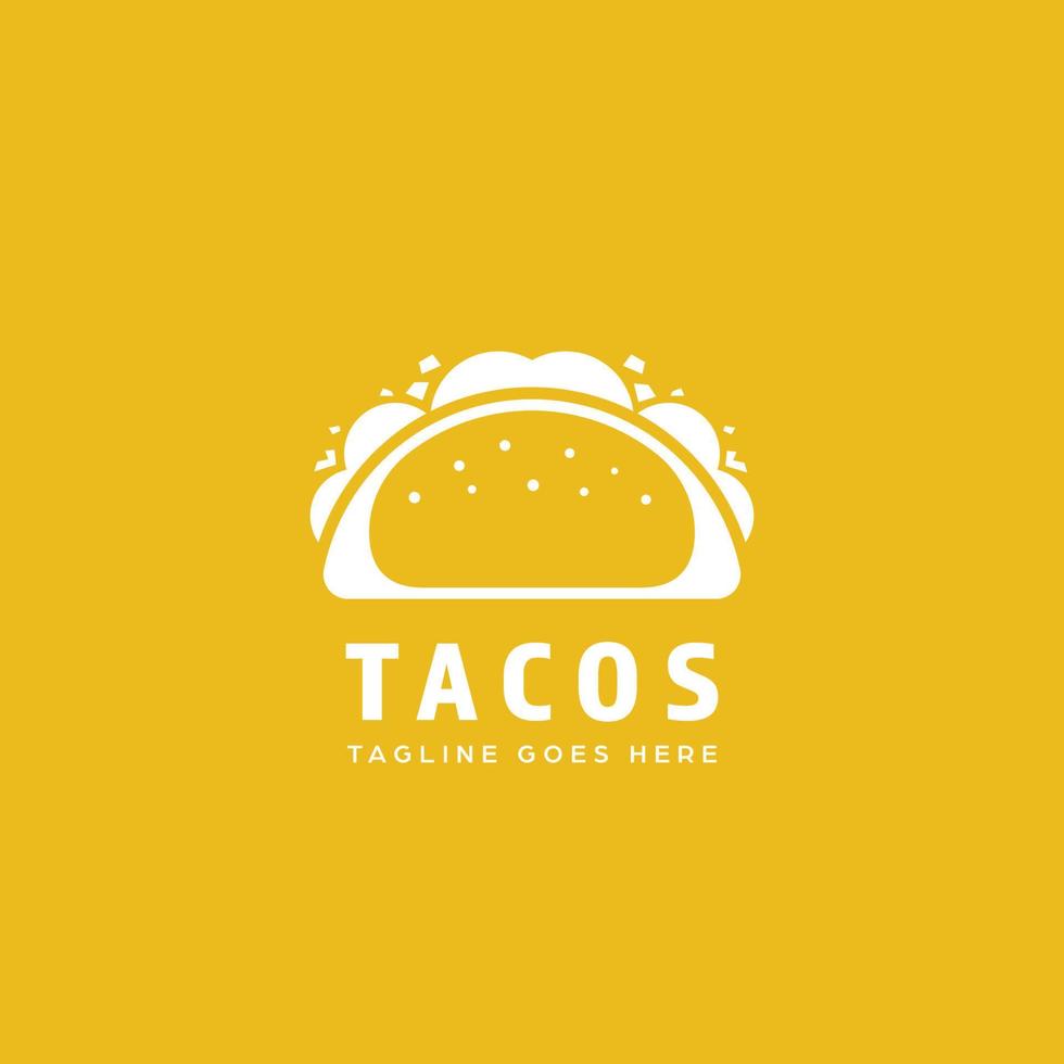 yellow mexican tacos logo icon vector