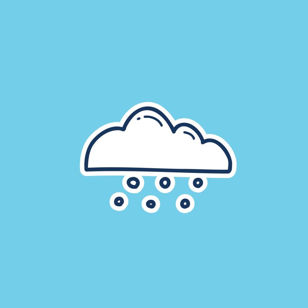 blizzard weather icon doodle hand drawing outline fill style. snow with wind weather doodle icon vector