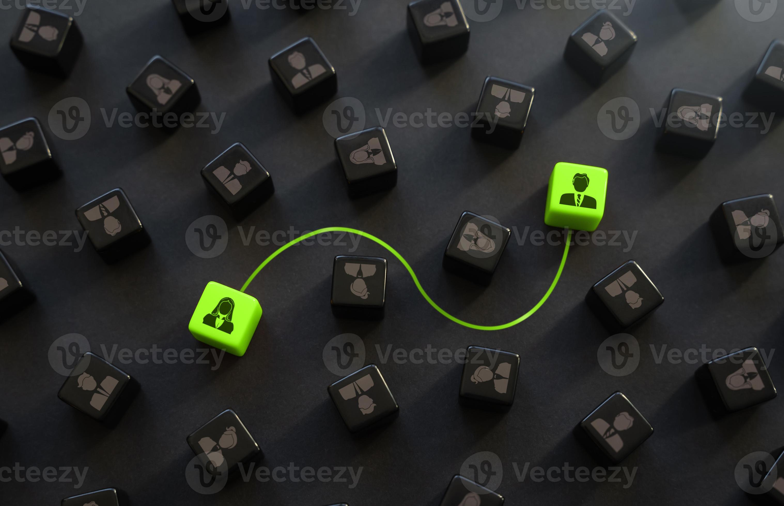 People connected by a line. Partnership. Mutual assistance. Mental