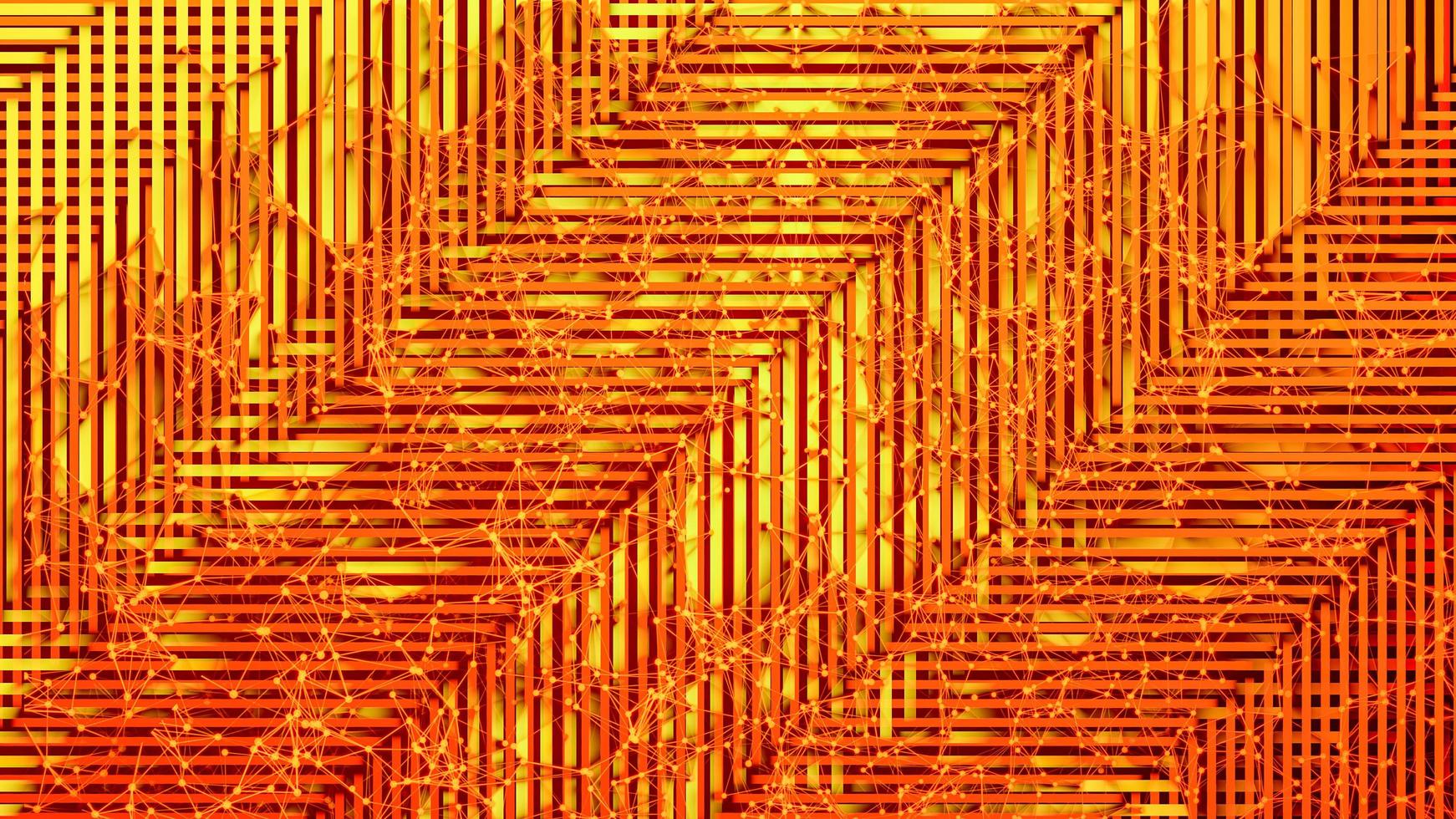 Fractal line art doted Cybernet colorful abstract background photo