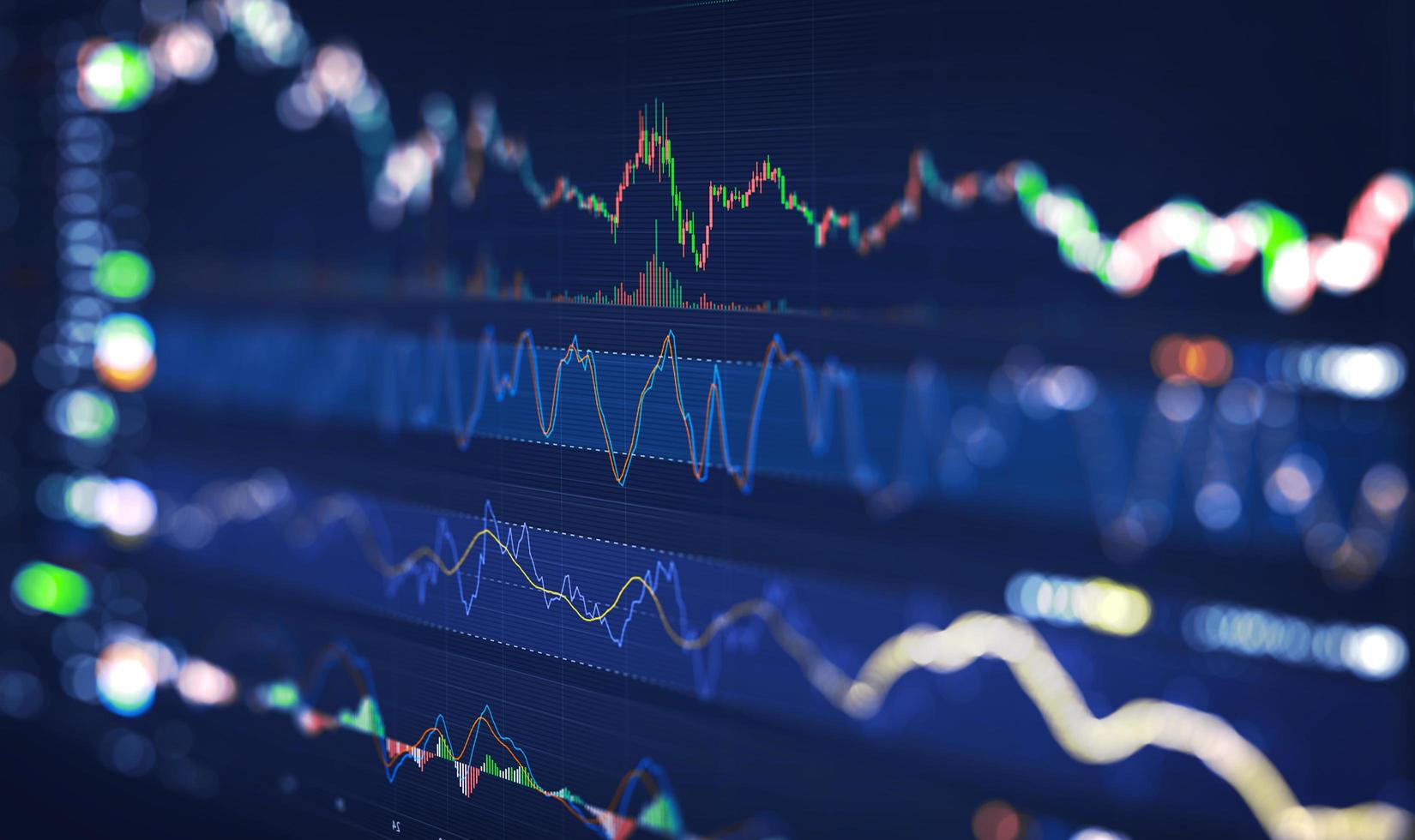 Financial static analysis. Online trading and Investment growth chart. photo