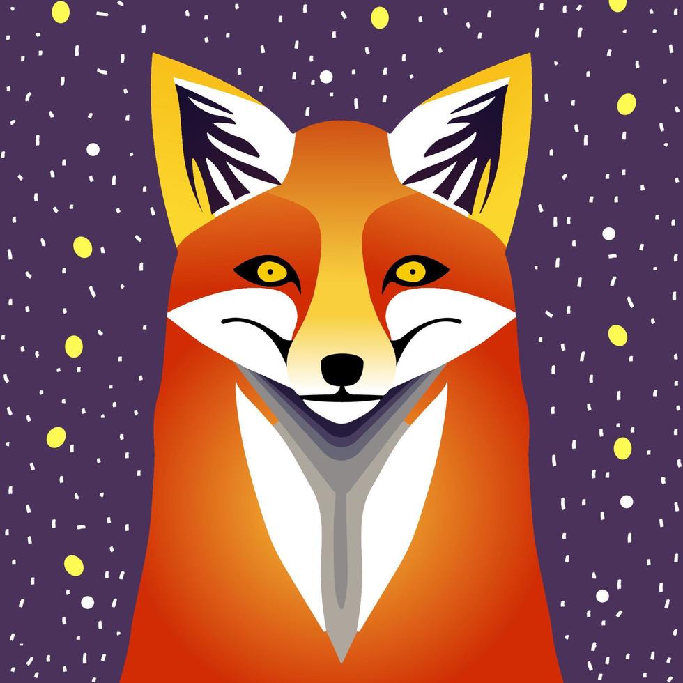Vector gradient fox illustration