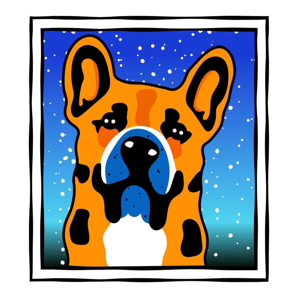 Illustration of a dog in a square frame vector