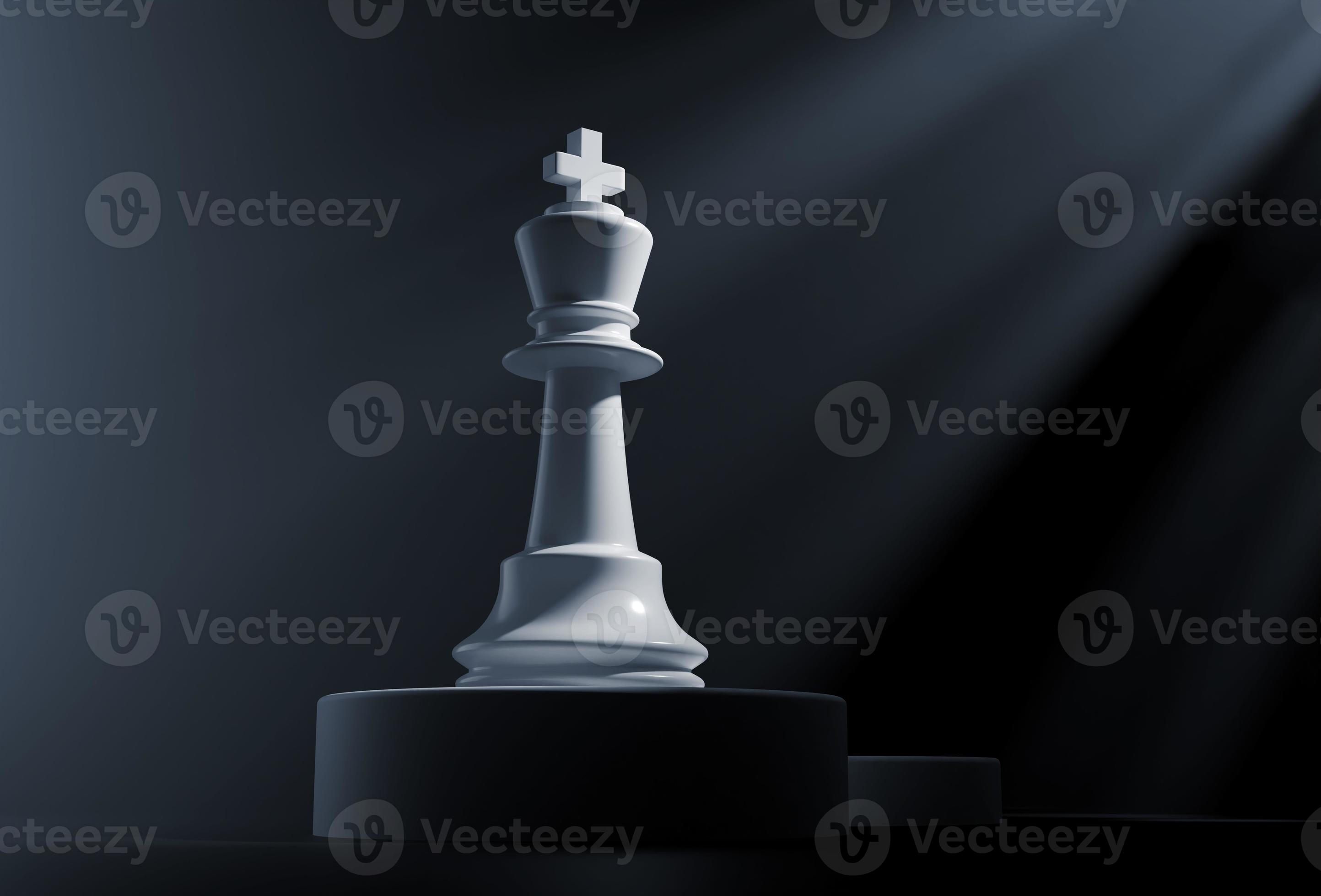 Closeup Black chess king background 3d illustration. Stock Photo