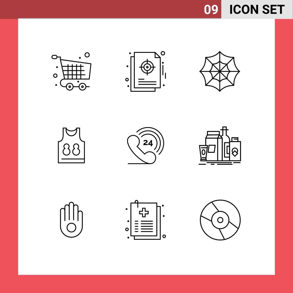 9 Universal Outline Signs Symbols of telephone game strategic t shrit web Editable Vector Design Elements