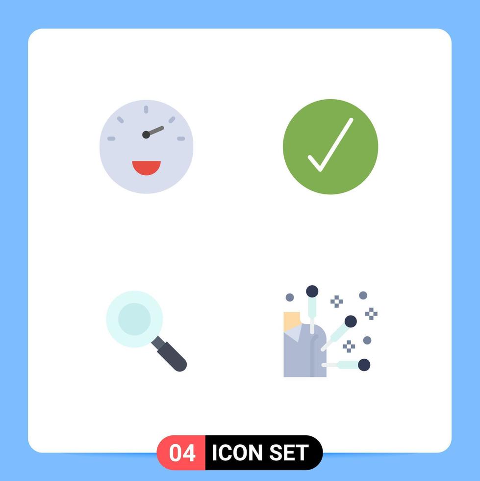 paquete de iconos de vector de stock de 4 signos y símbolos de línea para elementos de diseño de vector editable de spa de búsqueda de calibre