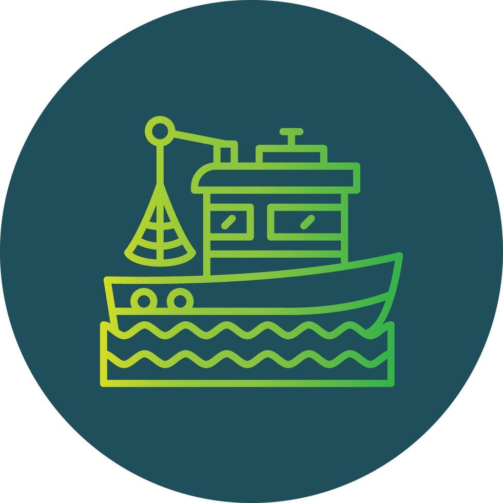 Fishing Boat Creative Icon Design vector