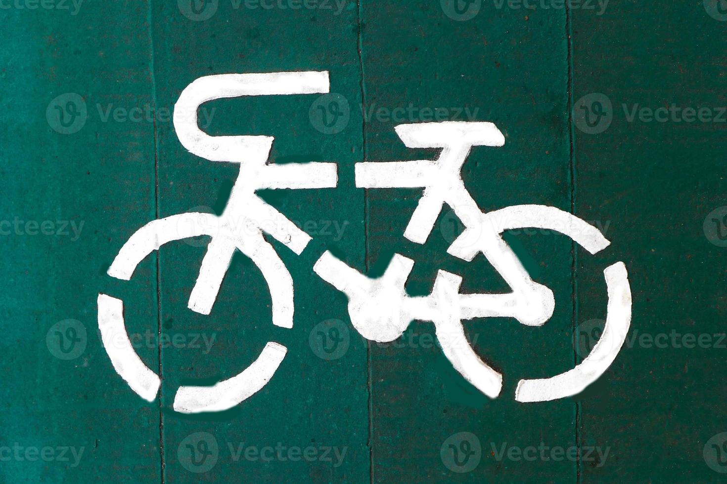 Bicycle path or Bicycle signs on the road photo