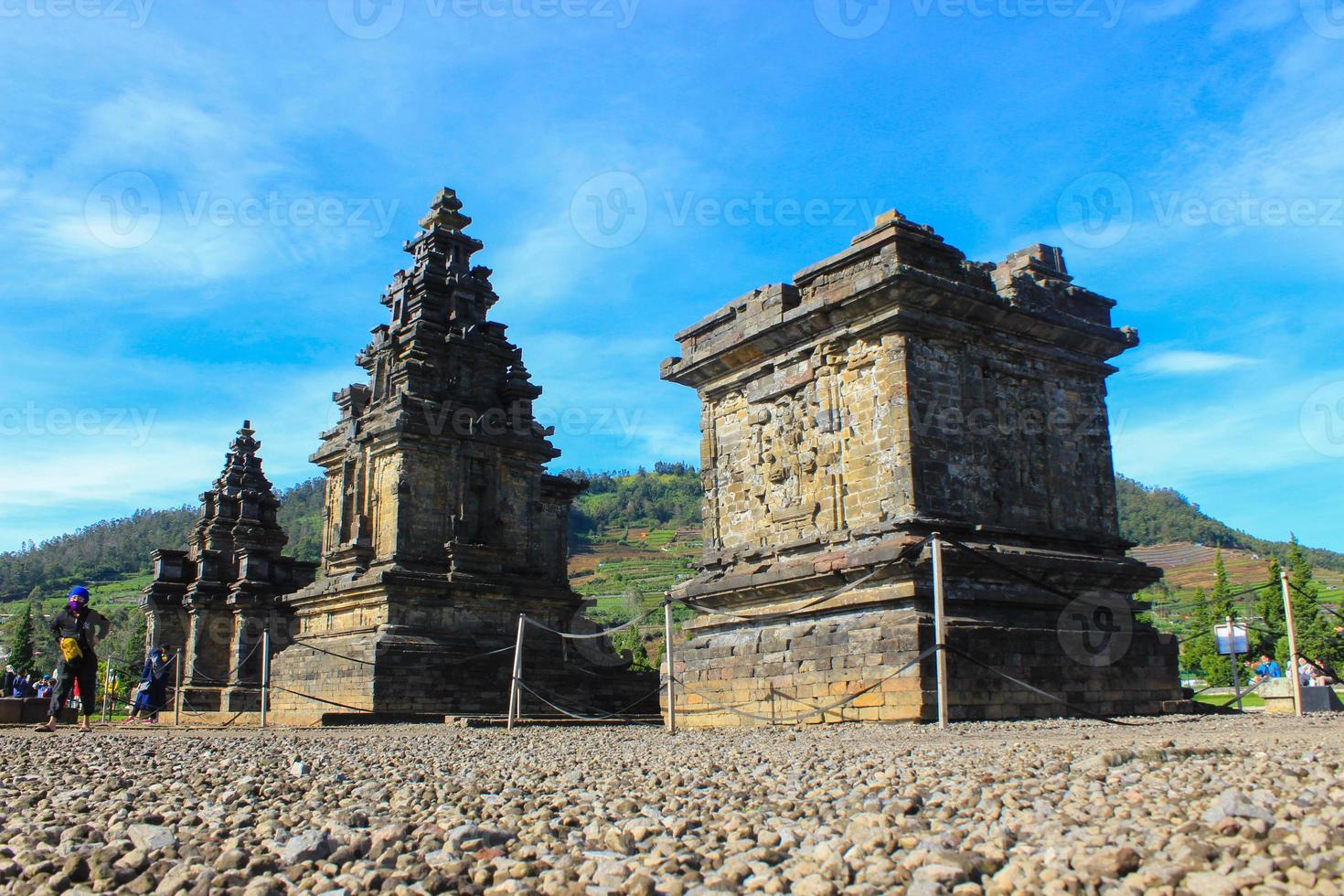 Local tourists visit Arjuna temple complex at Dieng Plateau after the covid 19 emergency response period photo