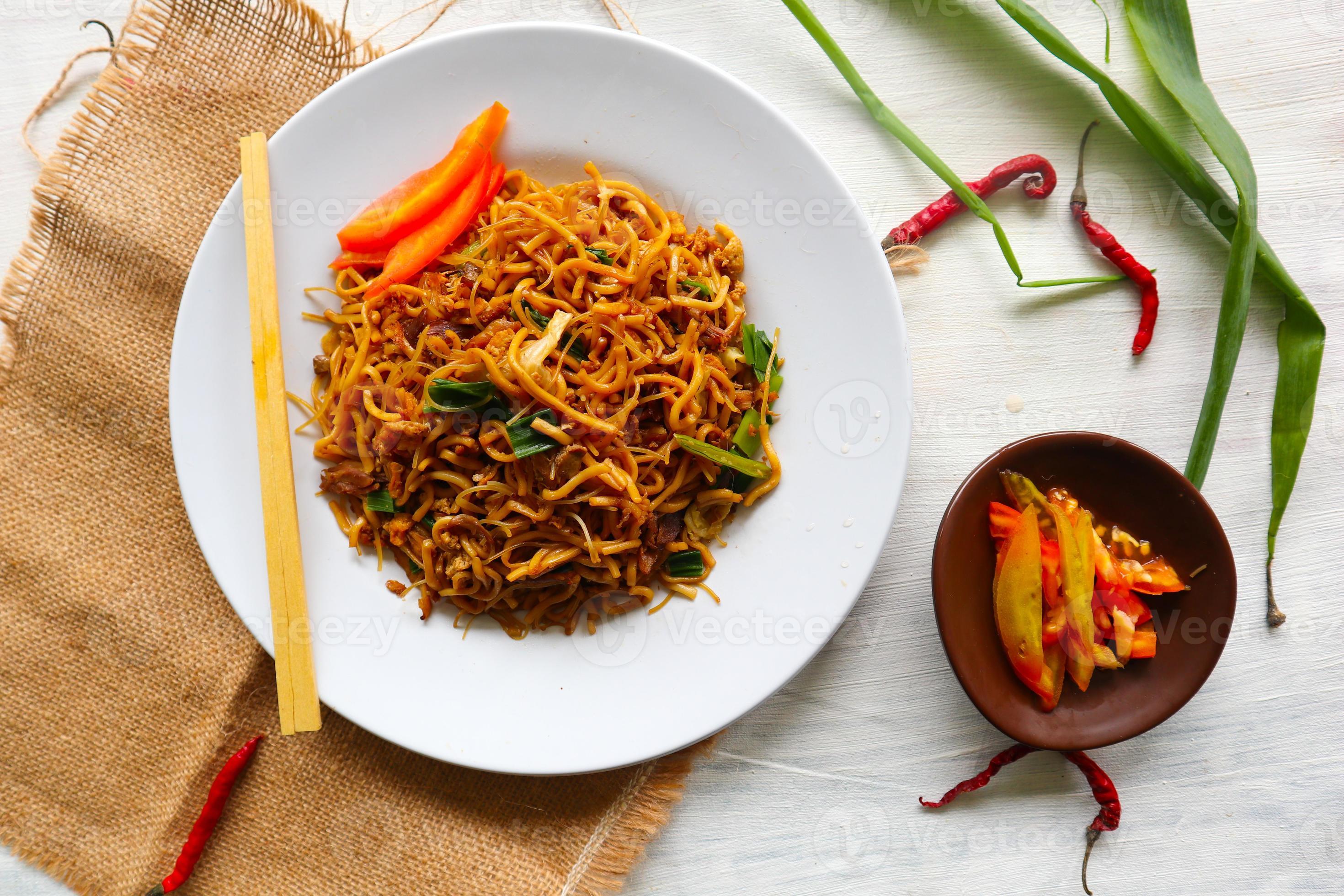 yakisoba is traditional stir fried noodle japan, made from noodles