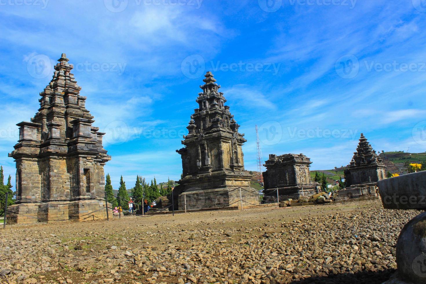 Local tourists visit Arjuna temple complex at Dieng Plateau after the covid 19 emergency response period photo