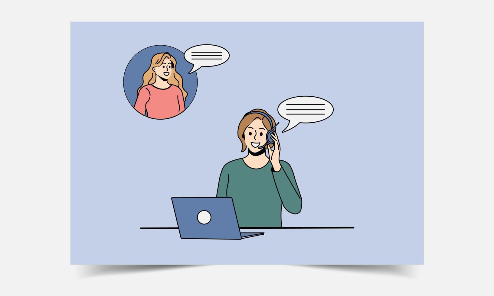 Concept about online customer service care vector illustration