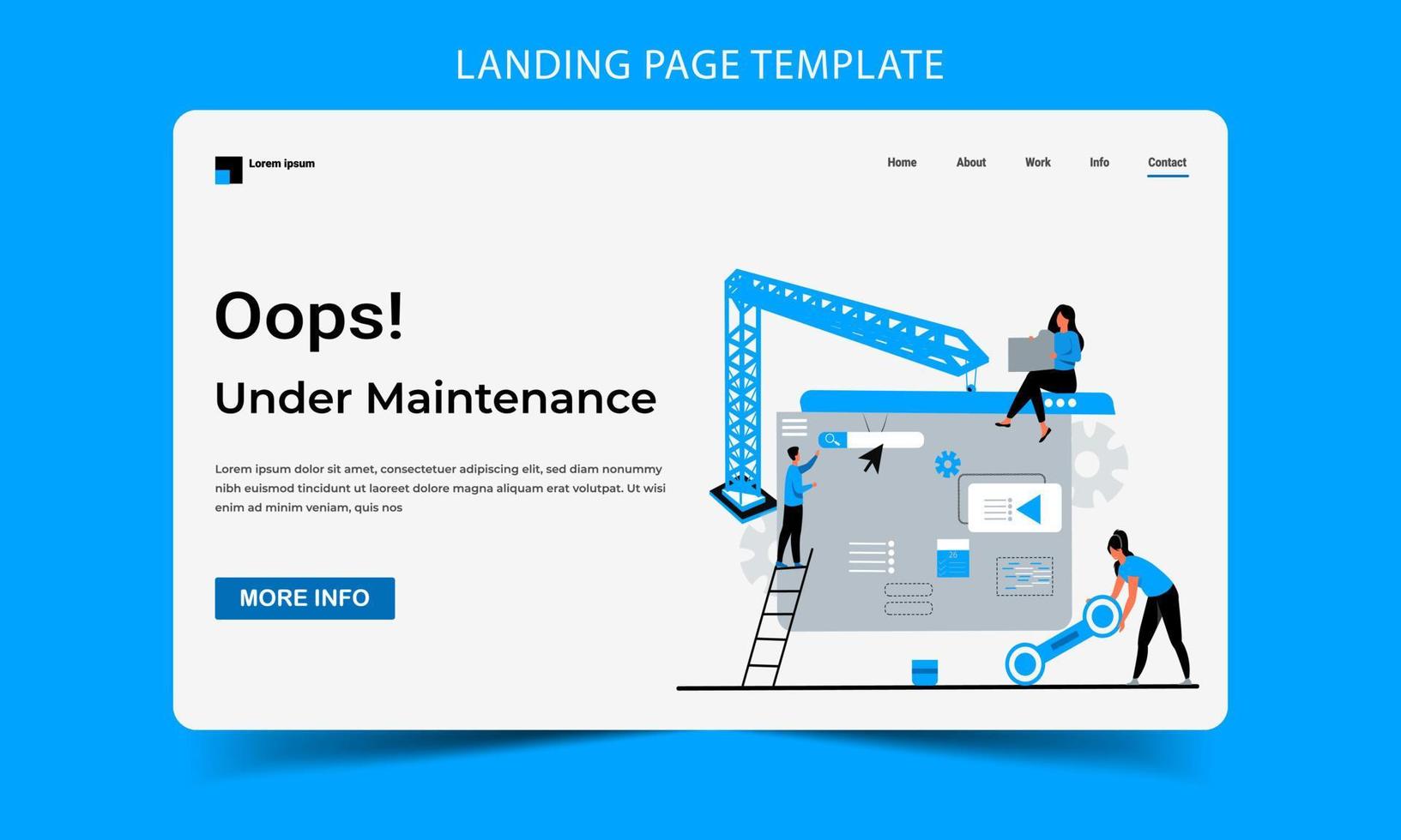 System under maintenance landing page template vector