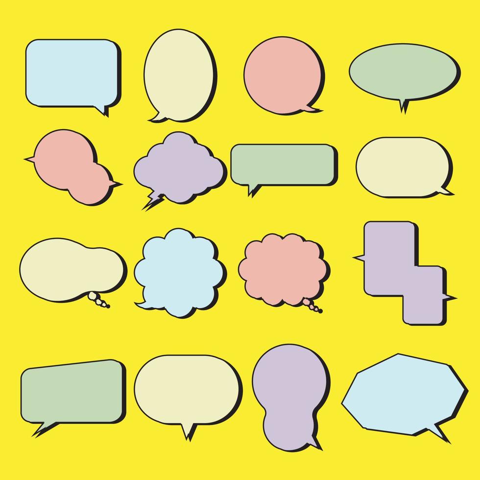 balloon text cartoon style bundle set vector image