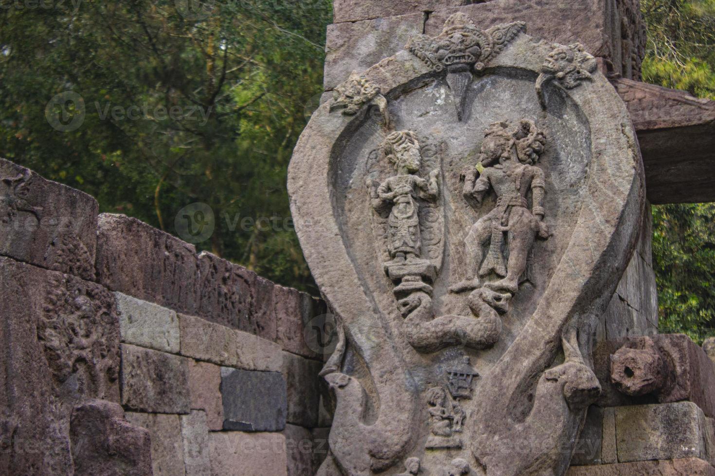 sukuh temple or candi sukuh, reliefs at sukuh temple.Ancient erotic Candi Sukuh-Hindu Temple on central Java, Indonesia. the temple is Javanese Hindu temple located mount lawu photo
