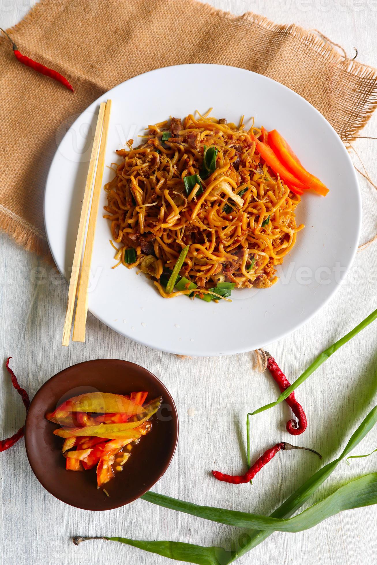 yakisoba is traditional stir fried noodle japan, made from noodles