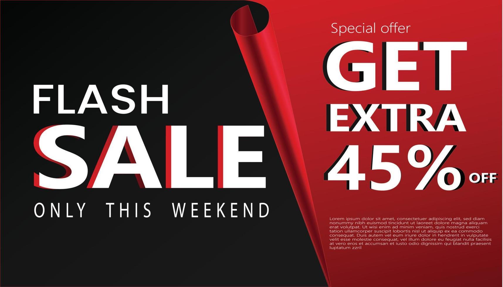 flash sale offer banner template vector