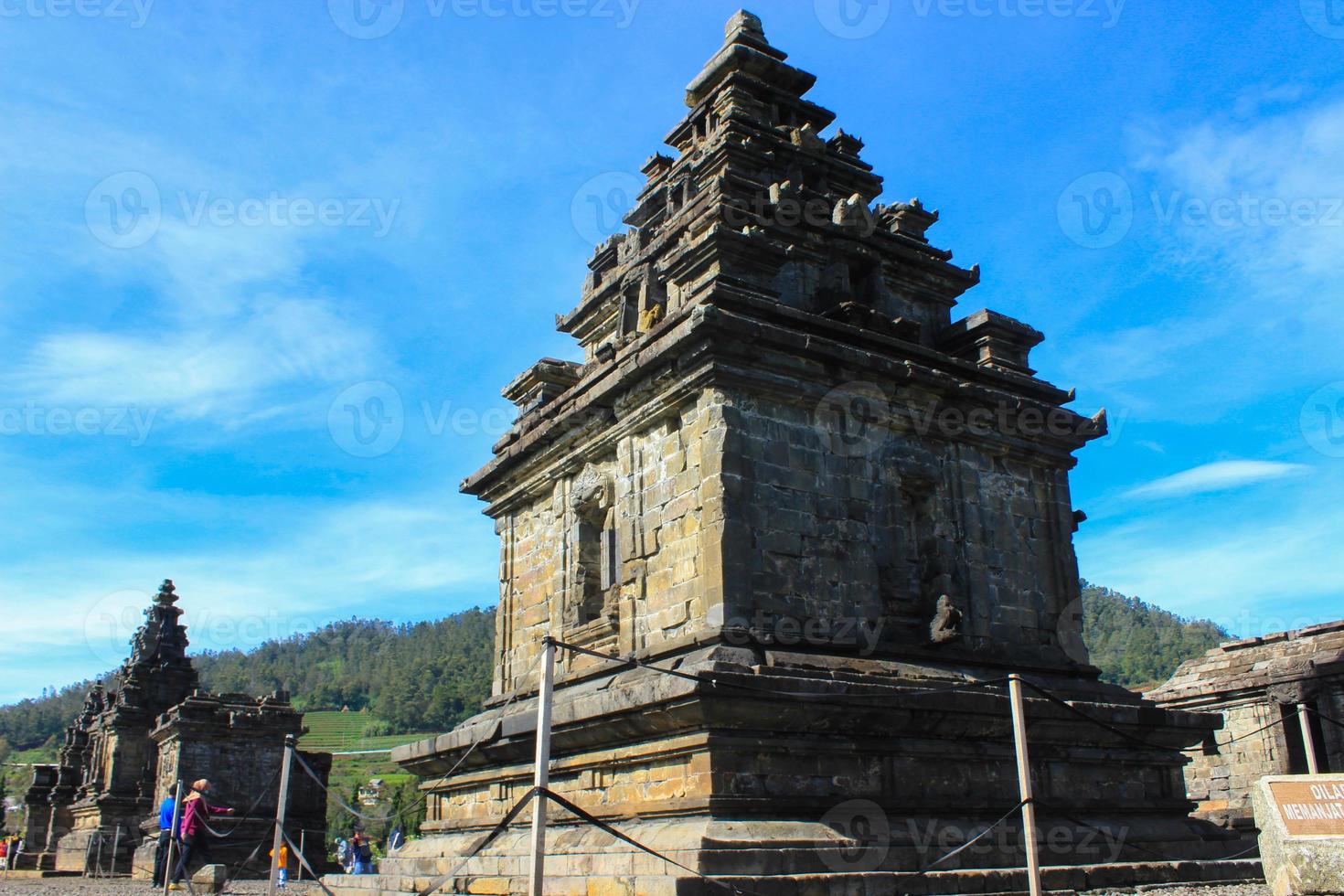 Local tourists visit Arjuna temple complex at Dieng Plateau after the covid 19 emergency response period photo