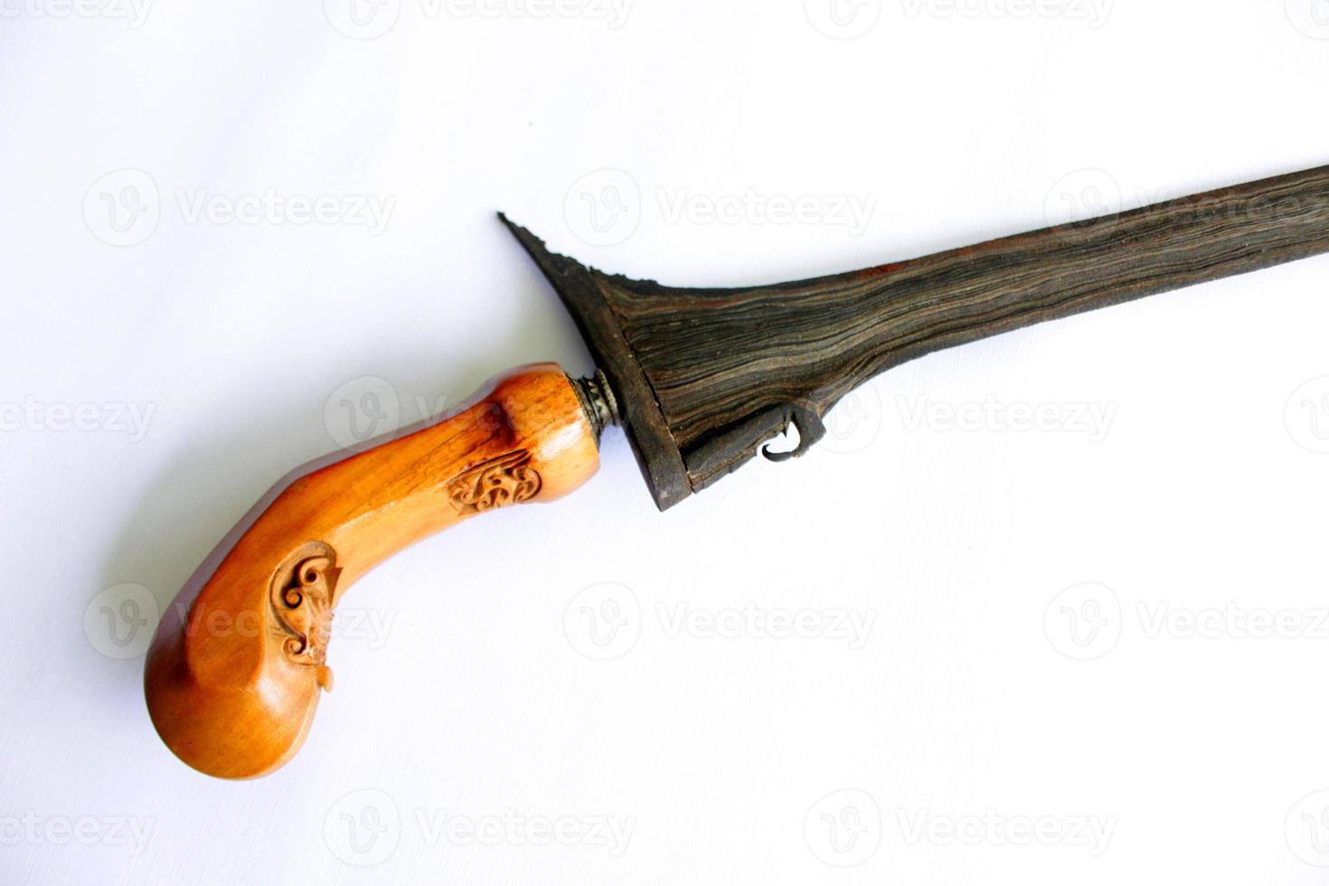 keris or kris is tradional weapon of javanese people indonesia on white background photo