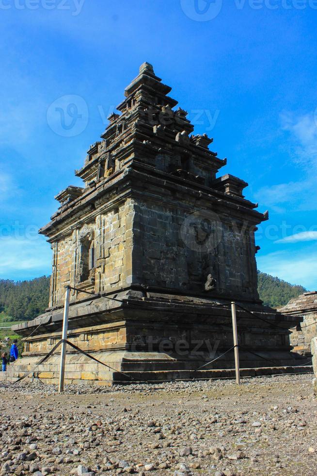 Local tourists visit Arjuna temple complex at Dieng Plateau after the covid 19 emergency response period photo