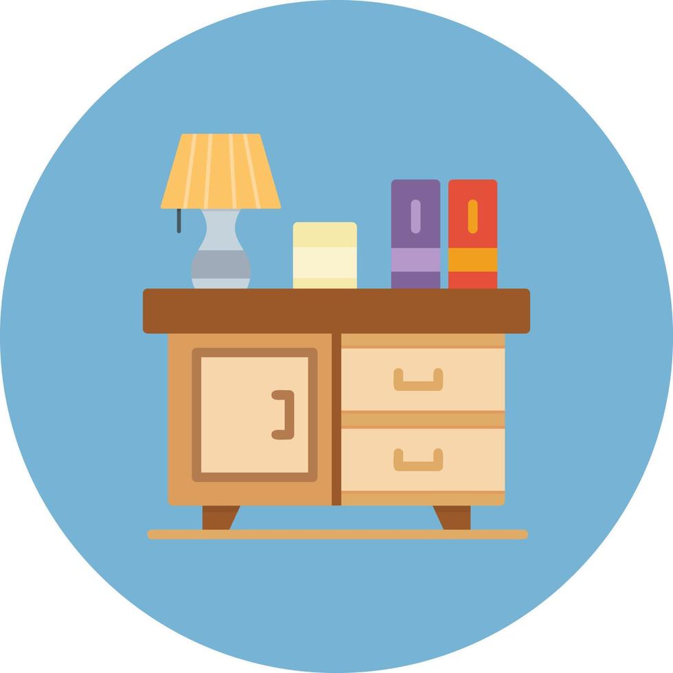 Bedside Table Creative Icon Design vector