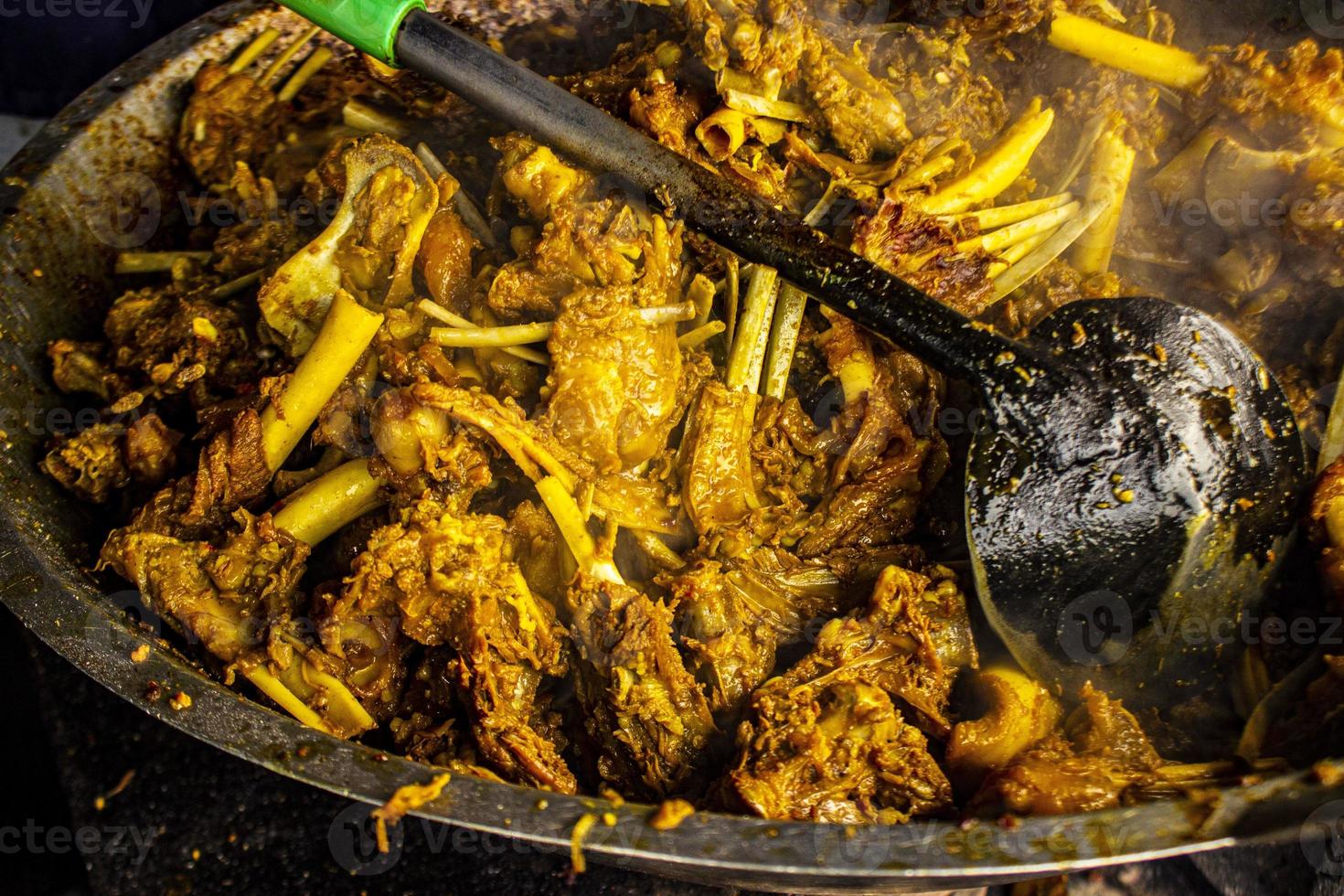 tengkleng kambing or goat tengkleng is a kind of soup with the main ingredient of goat bones. tengkleng like curry with goat bone material photo