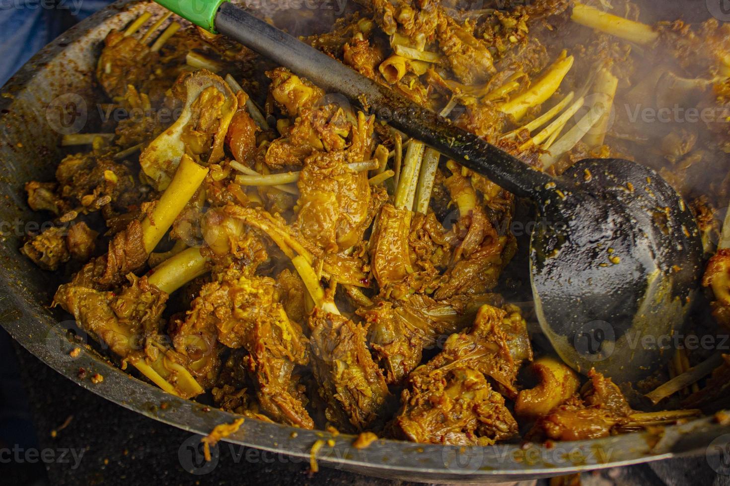 tengkleng kambing or goat tengkleng is a kind of soup with the main ingredient of goat bones. tengkleng like curry with goat bone material photo