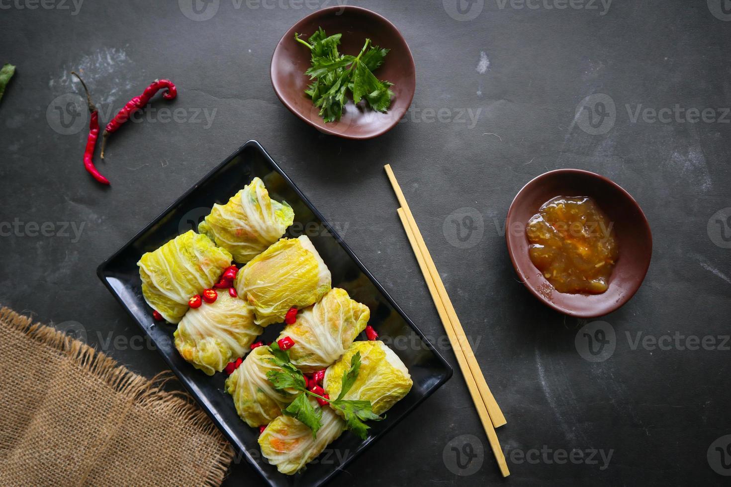 cabbage rolls stuffed meat or kol gulung, kelem dolmasi, sarma Cabbage