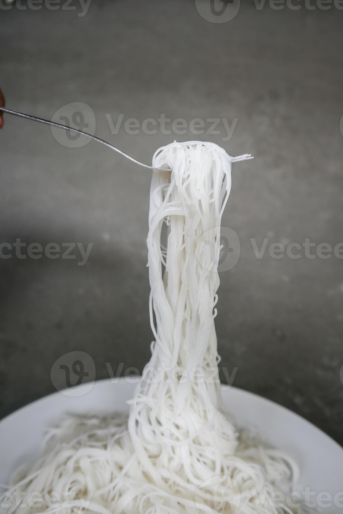 bihun or vermicelli or rice noodles or angel hair isolated on black