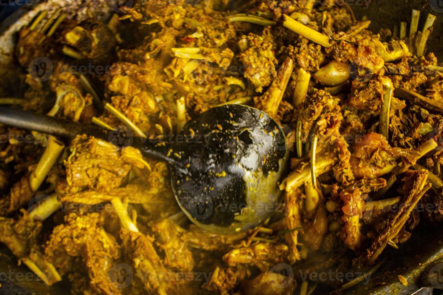 tengkleng kambing or goat tengkleng is a kind of soup with the main ingredient of goat bones. tengkleng like curry with goat bone material photo