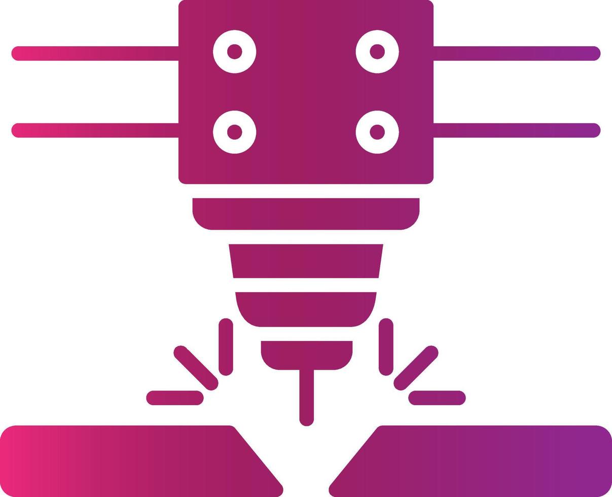 Laser Cutting Machine Creative Icon Design vector