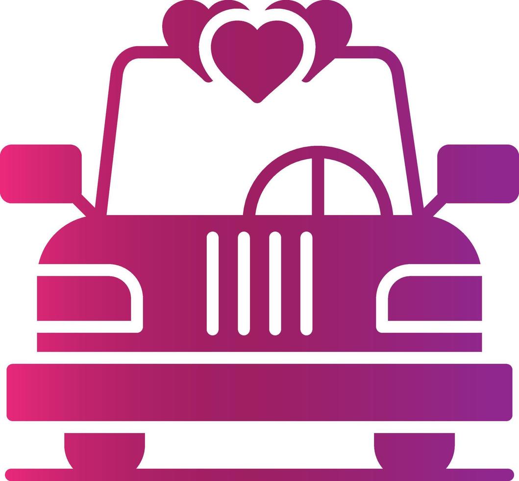 diseño de icono creativo de coche de boda vector