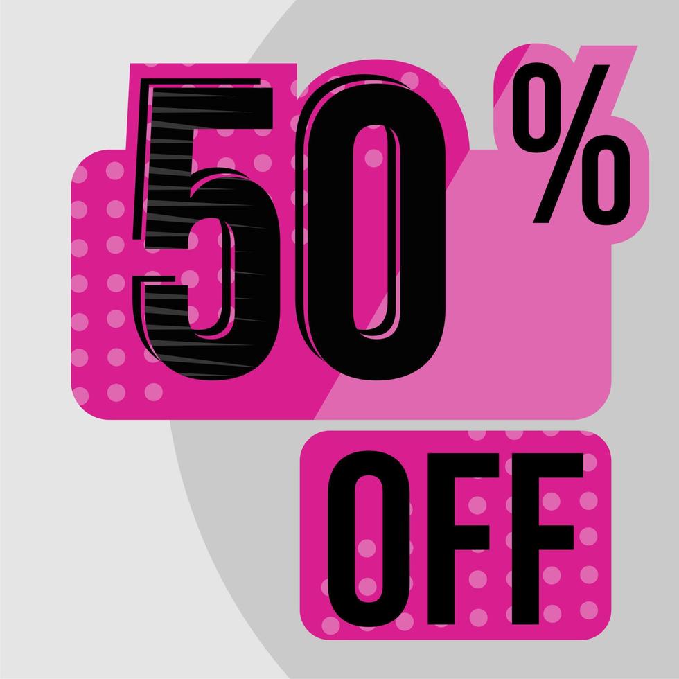 50 percent off sale banner ribbon vector