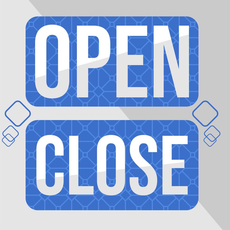 Open and close banner sign vector