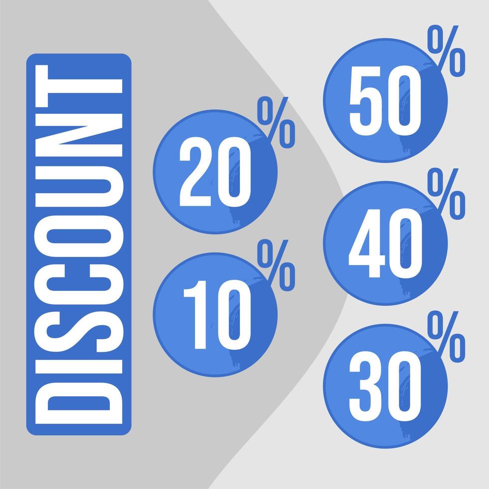 set discount, circle ribbon vector