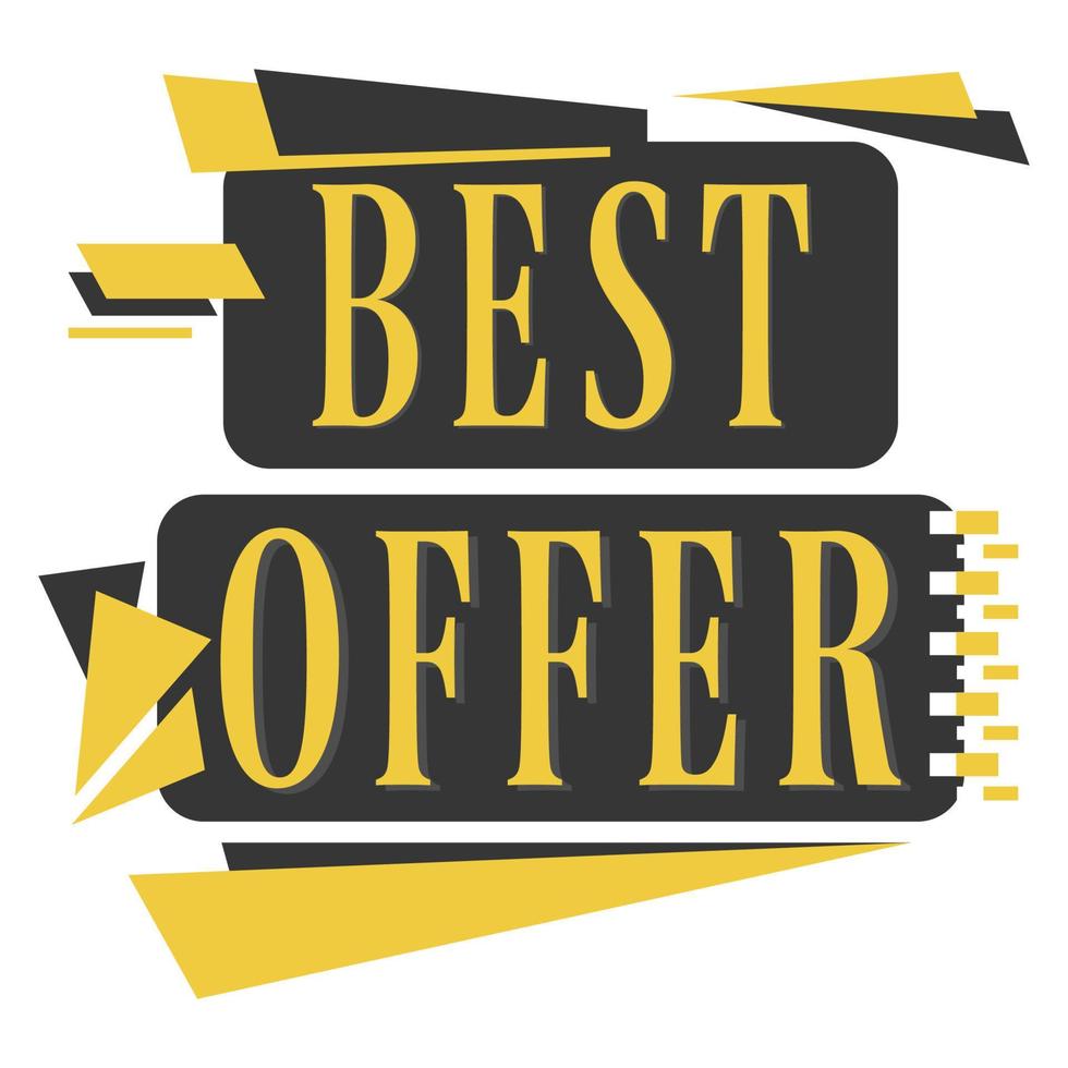 best offer ribbbon banner, with color yellow and black vector