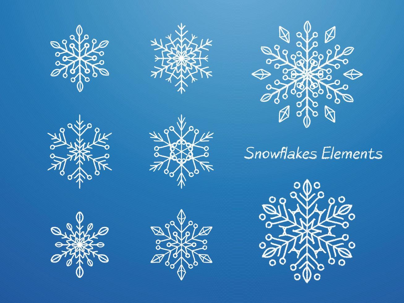 Snowflake Collection on isolated background. Blue gradient background. Christmas icon. Vector illustration.