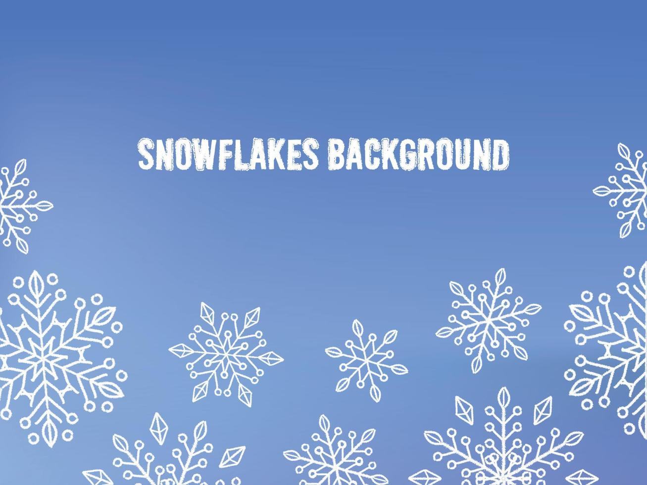 Christmas illustration with various small snowflakes on gradient background in blue colors and minimalism style vector