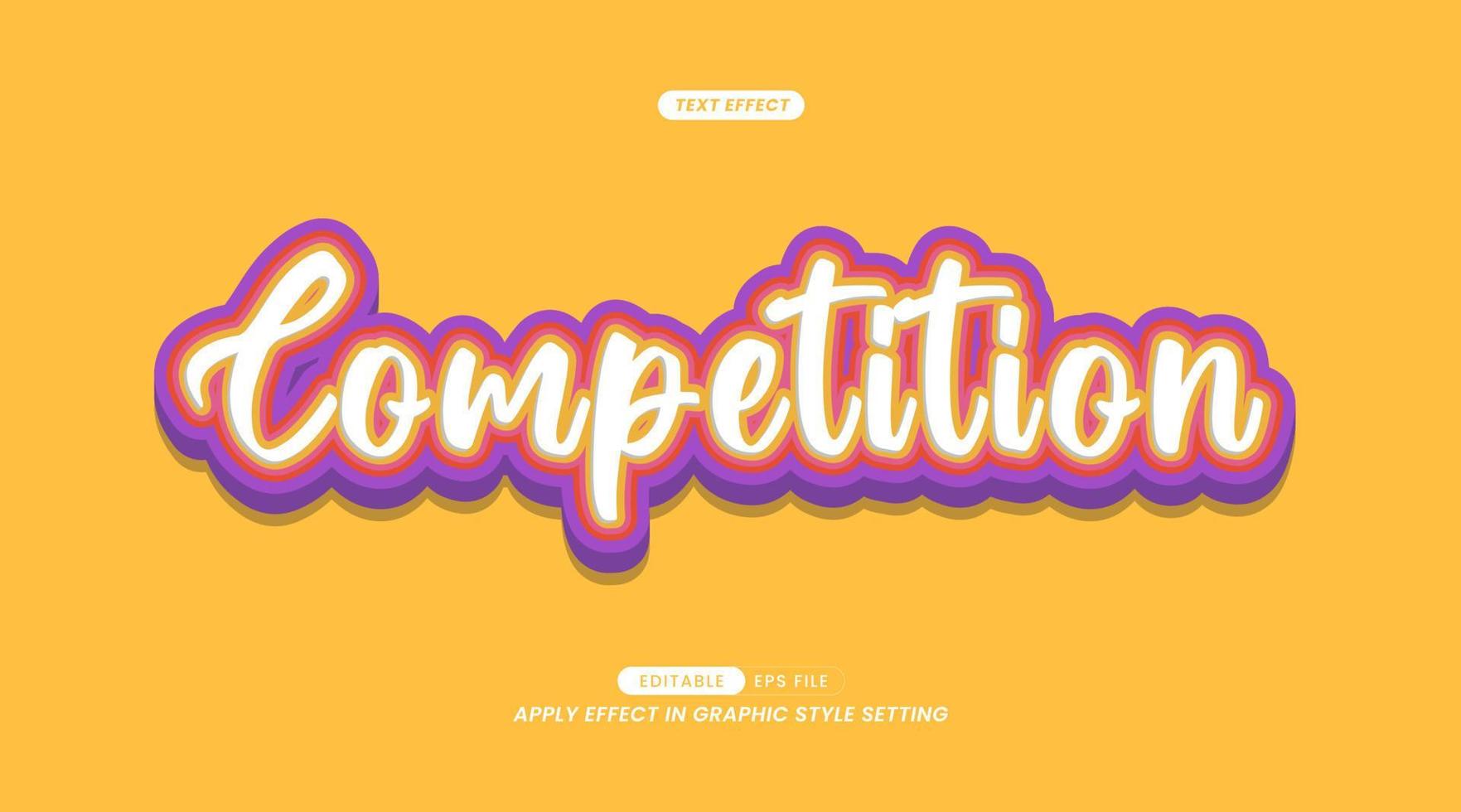 Sticker Text Effects - Editable Competition Slogan Text. vector