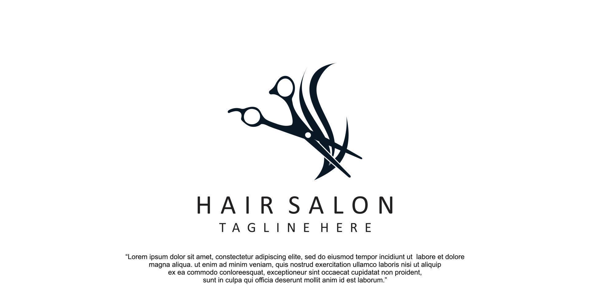 Hair cut icon logo design with concept modern Premium Vector