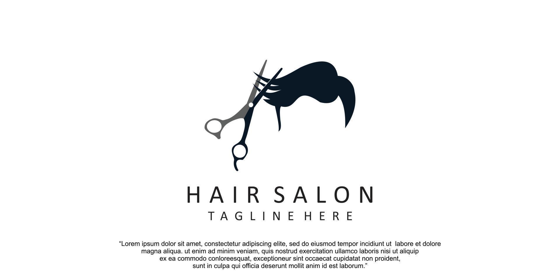 Hair cut icon logo design with concept modern Premium Vector